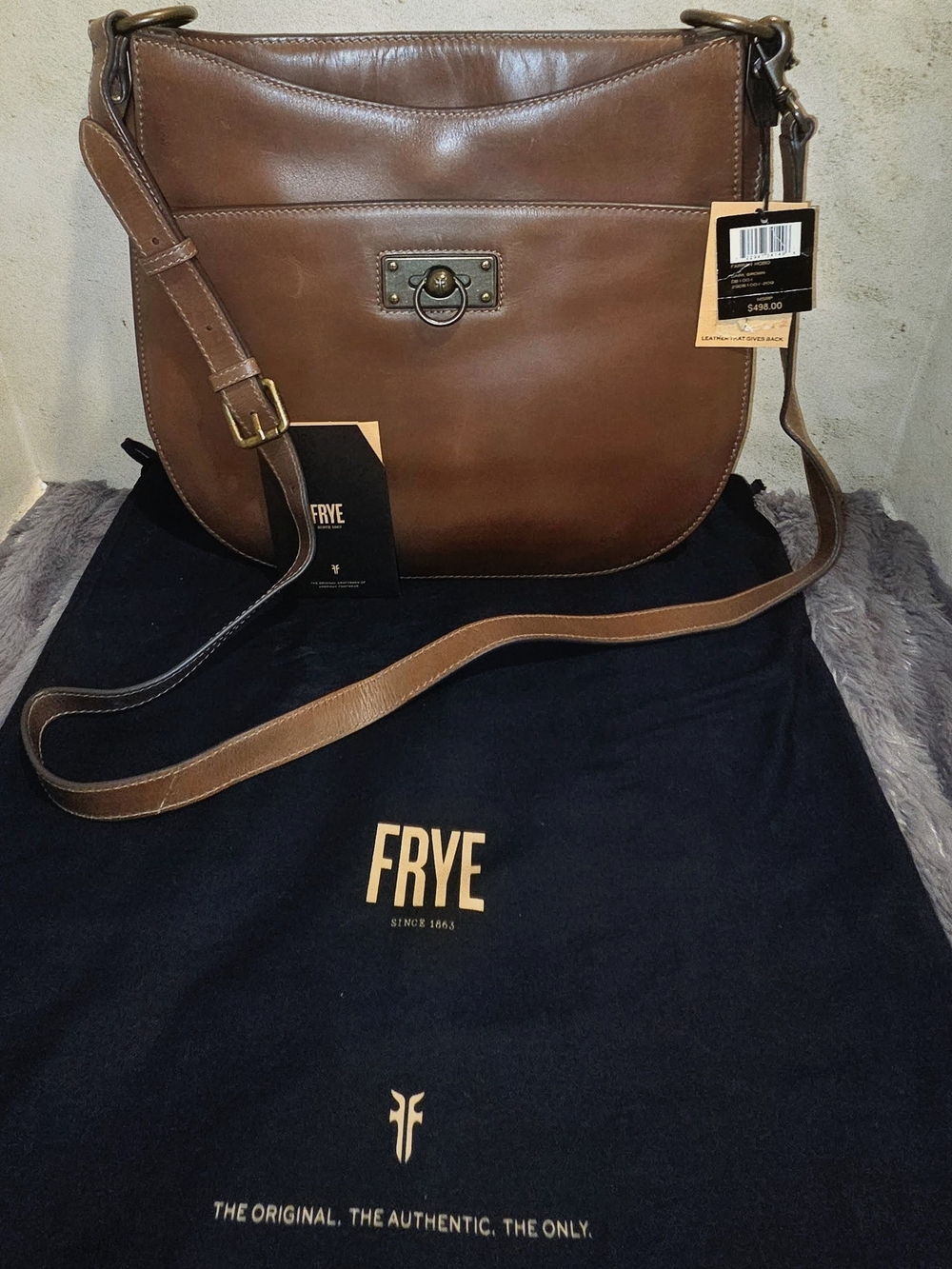 FRYE Brown Leather Crossbody Bag - Outstwnding Quality Classic Shoulder Bag NWT